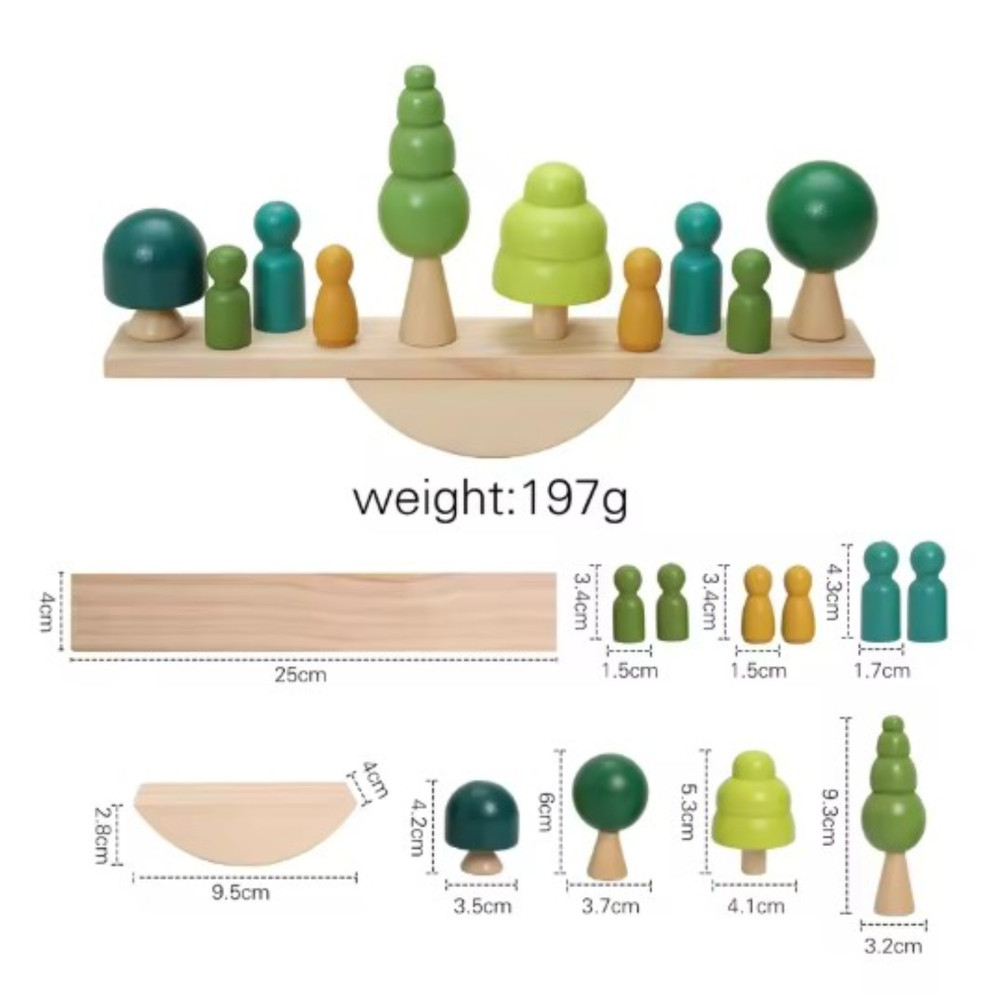 Wooden Forest Stacking Blocks Sensory Baby Toy Gift