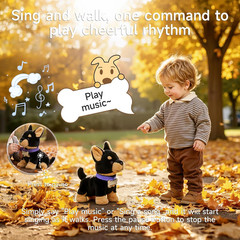 TUMAMA Walking Barking Toy Dog, Age 2 3 4 5 6+ Years Old | Voice-Activated Contr