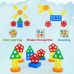 Non-Toxic Wooden Sorting & Stacking Puzzle – Ideal Gift for Toddlers 2-3