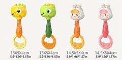 Cartoon Rattle, Newborn Sensory Grasp Toy, Chew-Safe – Handbell