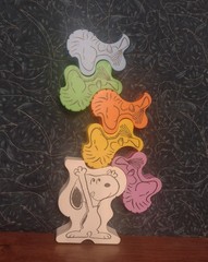 United Feature Syndicate Peanuts Snoopy & Woodstock 6pc Multicolor Stacking Toy