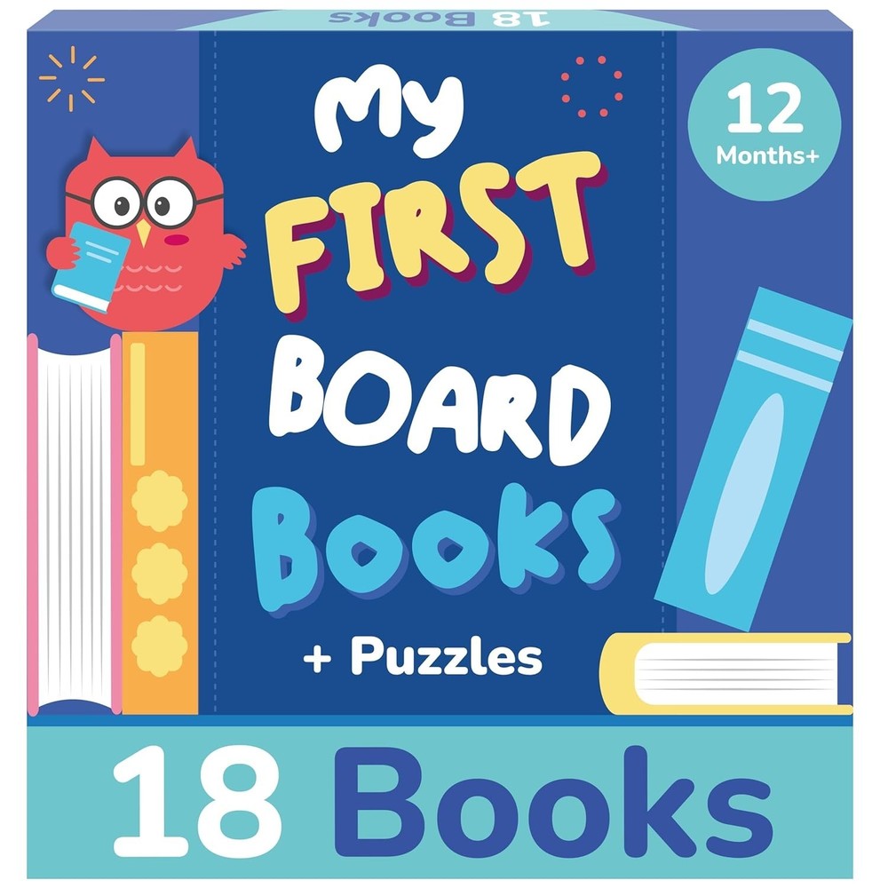 TOYVENTIVE Board Books for Toddlers 1-3 Montessori Learning Toy Gift