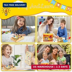 RichBoy Montessori Toy Busy Board for 1-3 Year Old Toddlers, 37-in-1 Sensory Toy