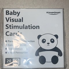 AJsupojouet Baby Visual Stimulation Flash Cards Black & White Panda 20/40