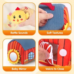 Baby Toys 6-12 Months – Soft Barn with Stuffed Farm Animals Toy, Montessori T…