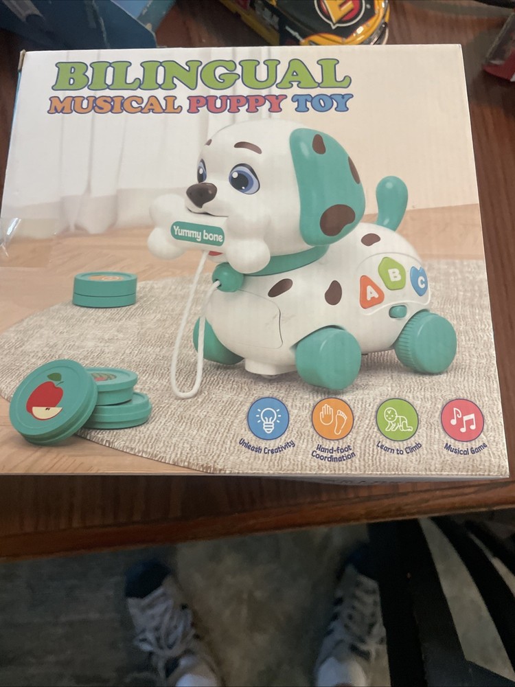 Bilingual Musical Puppy Toy, Educational, Ages 6-24 Months, Dog Theme