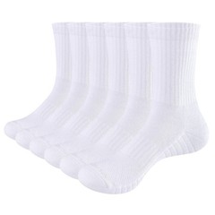 YUEDGE Men’s Gym Casual Athletic Socks,Terry Cushioned Crew Socks, Moisture W…