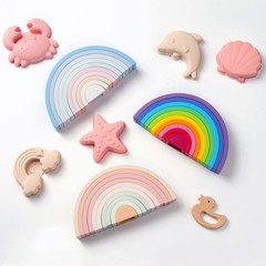 Colorful Rainbow Stacking Toy – Silicone Nesting Blocks for Toddlers, Montessori