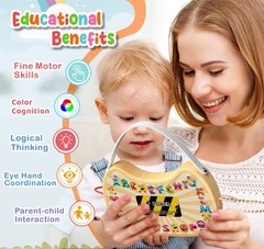 Montessori Toddler Busy Board Sensory Toys for Toddlers Wooden Autism Sensory…
