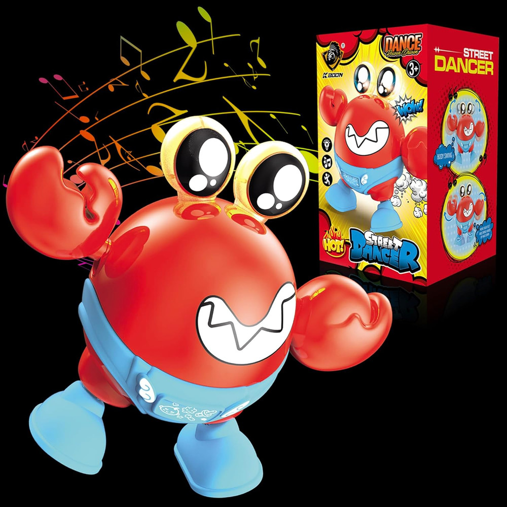 Dancing Crab Baby Toy, Tummy Time Interactive Learning Toy for Toddlers, Babies