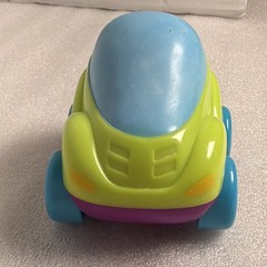 2012 Pull & Go Car – Manhattan Toy Co. 3” Blue White Orange Toddler Toy