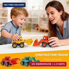 Beestech Construction Toys for 3 Years Old Boys Girls Kids, Friction Powered Con