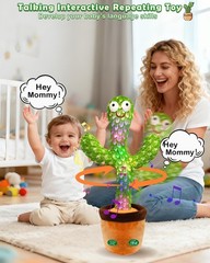Interactive Baby Toys Dancing Talking Cactus Toy, Singing Musical & Record Re…