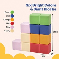 12PCS Soft Foam Building Blocks For Toddlers Giant Stacking Toys Set
