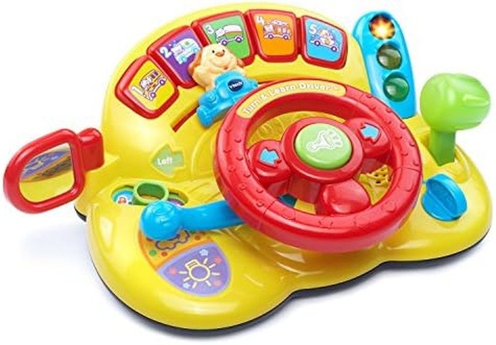 VTech Turn and Learn Driver – Interactive Steering Wheel Toddler Yellow