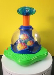 Bright Starts Press & Glow Spinner Baby Toy Lights Sound Music Blue Ocean Fish