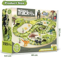 Dinosaur Track Toys, 266 PCS Dinosaur Toys for Kids 3-5