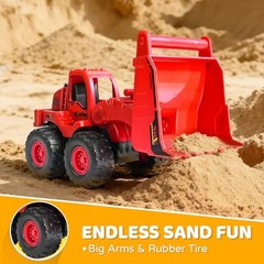 Construction Toys, Friction Powered Excavator Loader Truck Vehicles, Beach