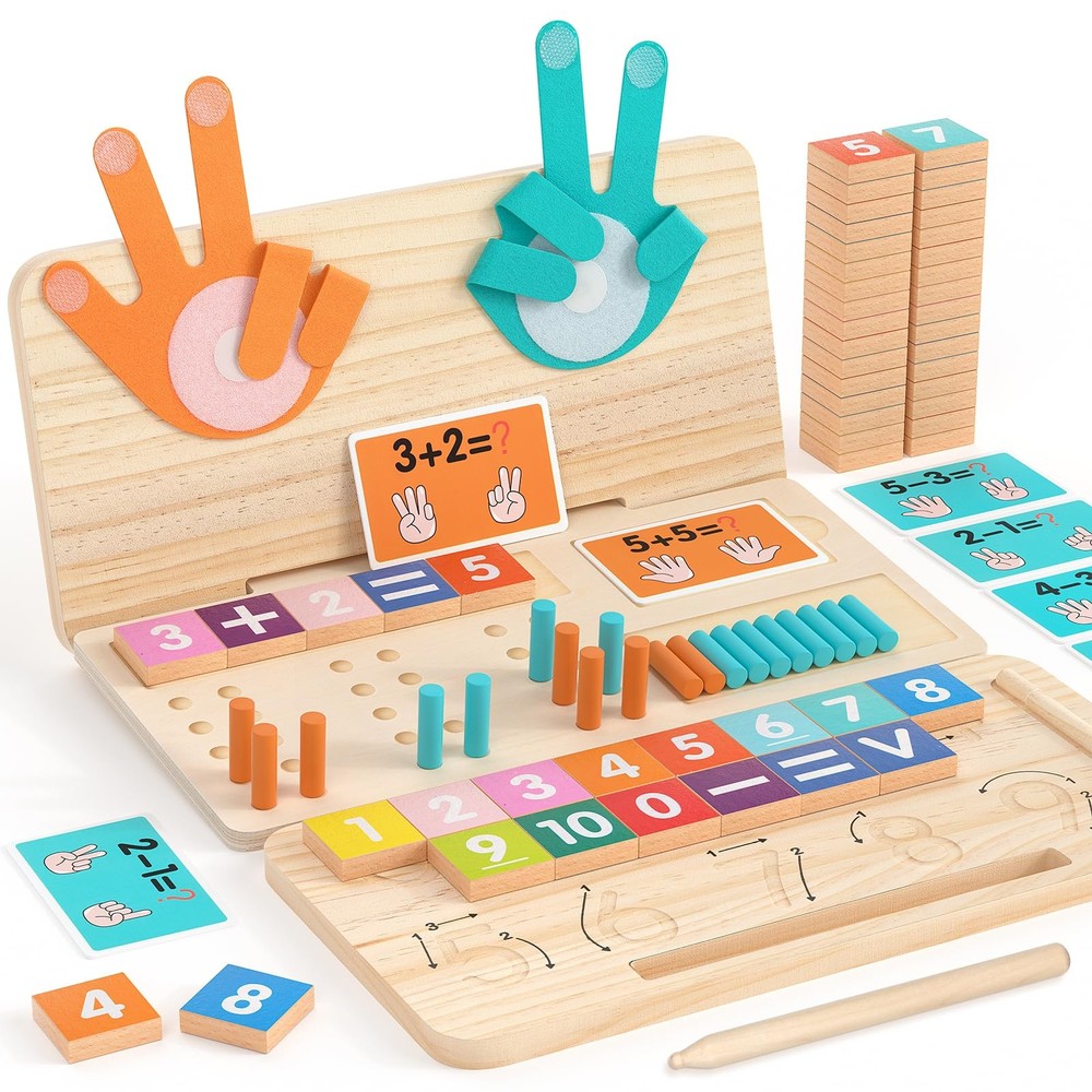 Montessori Math Learning Toy – Number Blocks, Counting Sticks, Tracing Board …