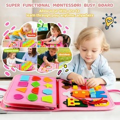 Montessori Busy Board for Toddlers 1-3 Years – Educational Sensory Activity Toy,