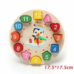 Children New Wooden Clock Puzzle Sorting Toy Gifts Toddler Kid Educational Toy