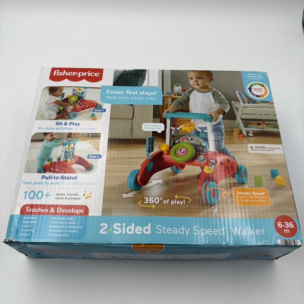 Fisher-Price 2-Sided Steady Speed Walker HFT72 Baby Activity Toy Boxed 6-36M