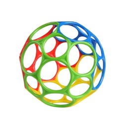 Bright Starts Oball Easy Grasp Classic 1 Count (Pack of 1), Yellow/Red/Blue