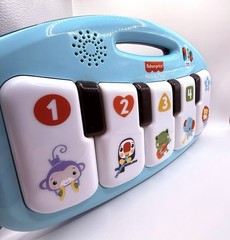 Fisher Price Kick & Play Gym Replacement Piano Keyboard w/legs Blue White