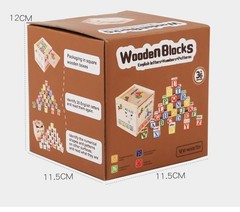Wooden ABC Blocks Toy Set – Kids Learning Cubes with Box