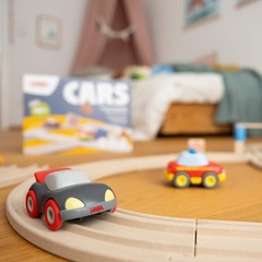 HABA My First Racetrack, 27-Piece Eco-Friendly Race Track Set for Toddlers