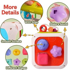 Montessori Educational Baby Activity Cube Shape Sorter Learning Toy
