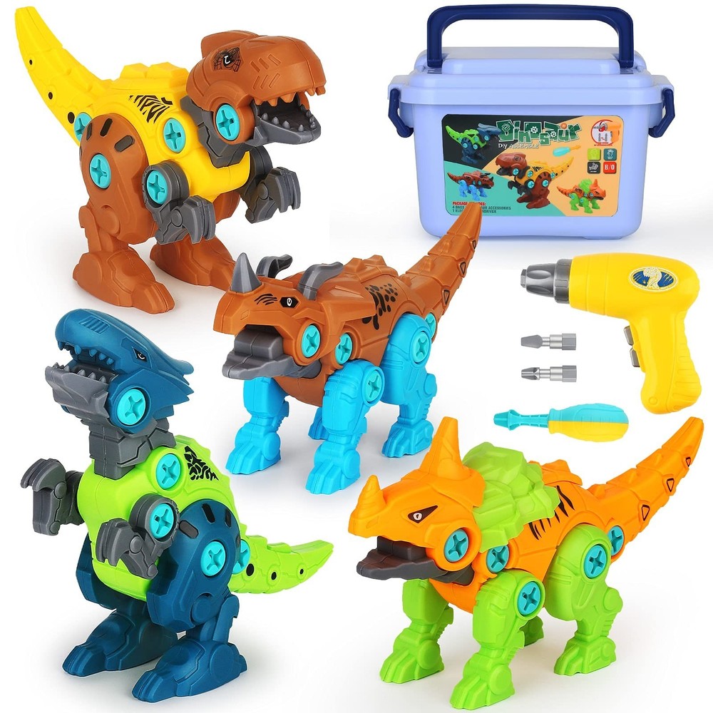Take Apart Dinosaur Toys for Kids – Educational Building Set with Electric Drill