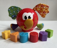 Playgro Elephant Shape Sorter w Blocks & Crinkle Ears Baby Infant Toddler Toy