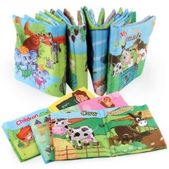 Baby Soft Cloth Books, Educational Activity Crinkle Books -Set of 6.