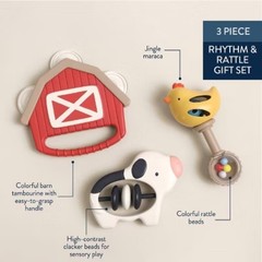 Itzy Ritzy Itzy Jamboree Rhythm and Rattles Gift Set Farm – 3pc