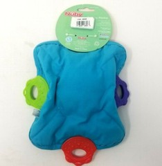 Nuby Teething Blankie Frog Squeak & Crinkle Teether & Blanket Plush Toy