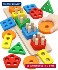 PEBIRA Montessori Toys for 1 to 3-Year-Old Boys Girls Toddlers, Wooden Sorting &