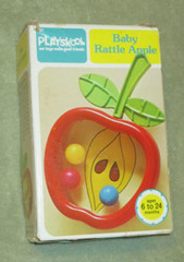 Playskool 1974 Baby Rattle Apple Ages 6 to 24 Months Infant Toddler Toy With Box