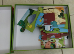 Janod Giant Tactile Puzzle 25.6×19.7 in. 20p Farm Animals (Pig Cow Duck Sheep)