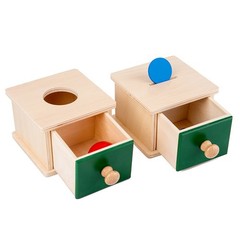 Montessori Wooden Object Permanence Box Drop Toy Fine Motor Skills Baby 6-12M