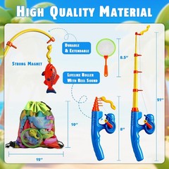 Kids Magnetic Fishing Toy Set Floating Fish Bath Pool Play Game
