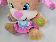 Fisher Price Laugh & Learn Smart Stages Dog Sis Plush Toy Pink Dress Works