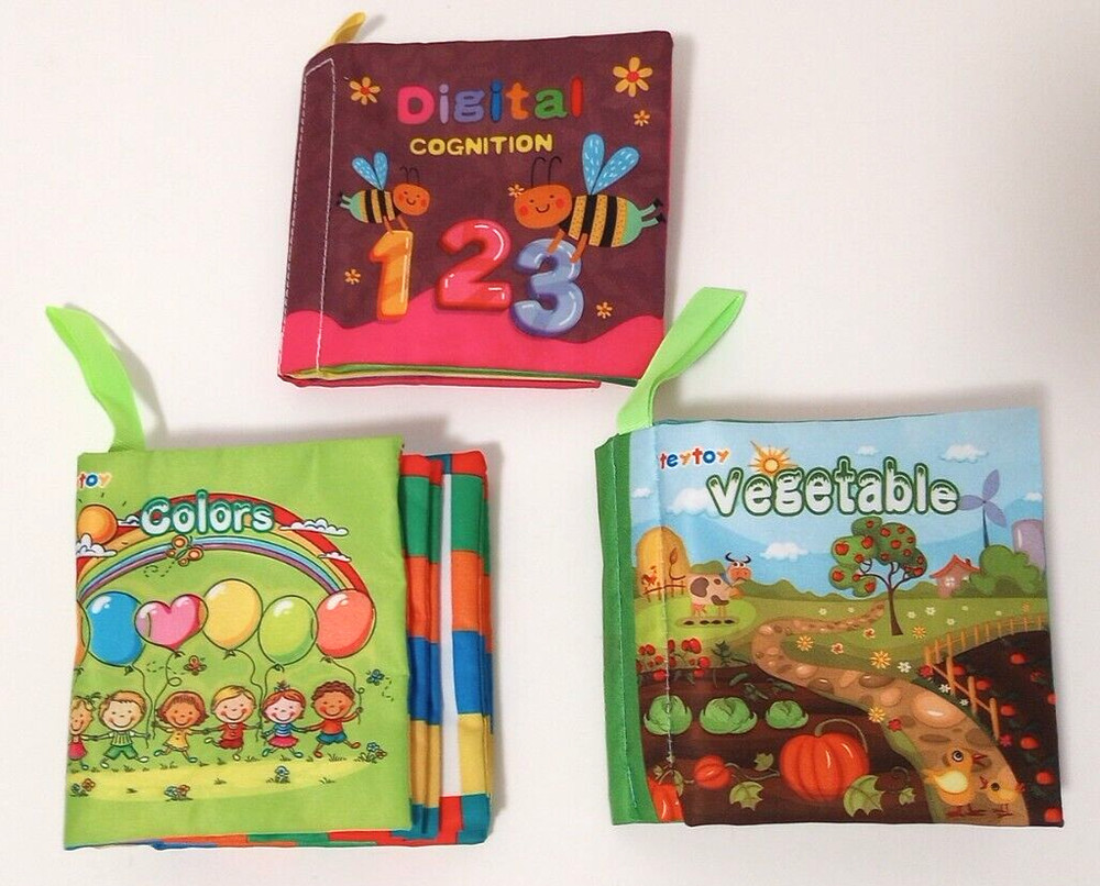 TeyToy Small Soft Cloth Baby Toddler Books Crinkle & Rattle – 3