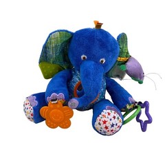Eric Carle Blue Elephant Plush Baby Crib Toy Rattle Purple Mouse Teether