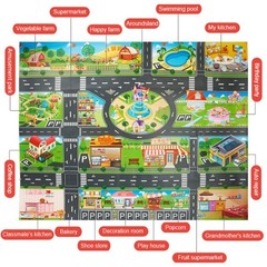 City Map Car Road Model Mat Game Pad For Educational Interactive Children