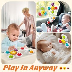 Baby Toys 0-6-12-18 Months,Suction Cup Spinner Toys,Baby Bath Toys for Boy&Gi…