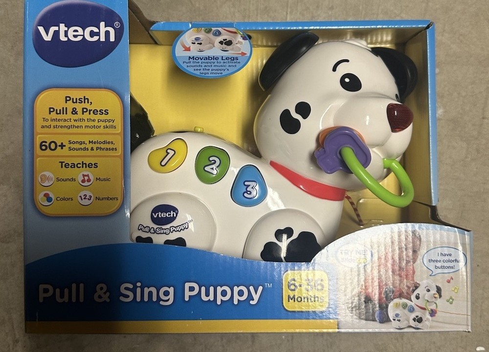VTech Pull and Sing Puppy Toy 6-36 Months 60+ Songs Teaches Colors Numbers NEW