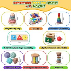 Montessori Toys for Babies 6-12 Months,1 Year Old,8 in 1 Learning Educational…