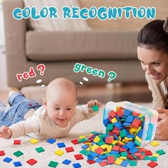 800 Pcs Foam Square Counters Color Tiles Square Color Sorting Tiles Math Coun…