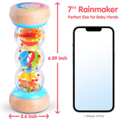 Rainmaker – Montessori Baby Toys for 6-12 Months 1 Year Old, Newborn Baby Rattle
